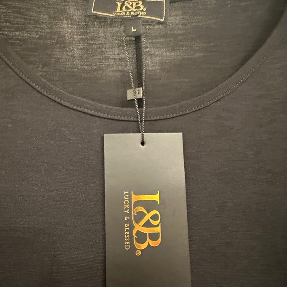 L & B black flutter dress size large. - Picture 3 of 4